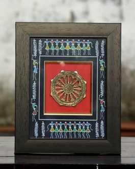 Hand painted tribal konark chakra frame2