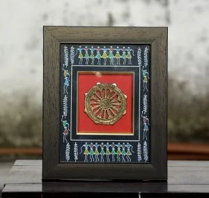 Hand painted tribal konark chakra frame2