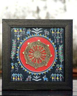 Hand painted tribal konark chakra frame3