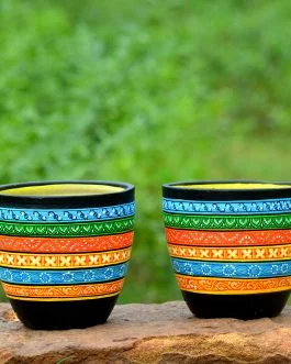 Handpainted terracotta planter