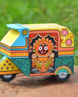 Wooden Jagannath motif Painted  Autorickshaw