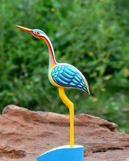 Wooden handpainted decorative Crane