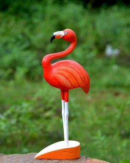 Wooden handpainted decorative Flamingo