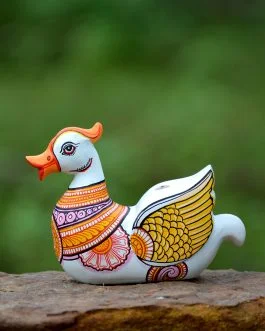 Wooden handpainted pattachitra motif decorative duck