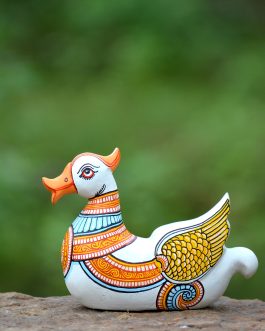 Wooden handpainted pattachitra motif decorative duck
