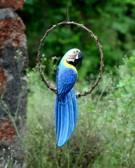 Wooden handpainted decorative hanging parrot
