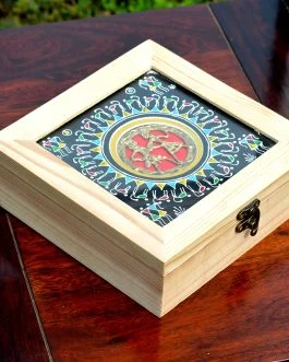 Hand painted warli painted dhokra jewelry box
