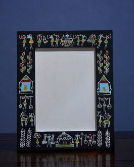 Wooden Tribal motif Photo frame(black)