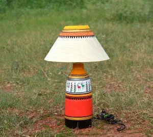 Terracotta red table lamp