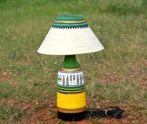 Terracotta green table lamp
