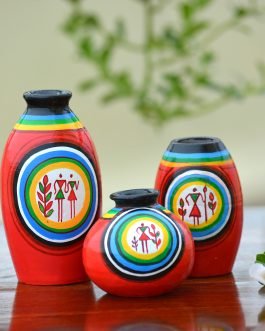 Terracotta Triplet red Vases