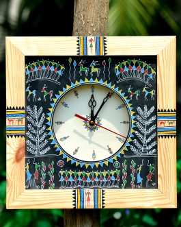 Wooden Midium Tribal Clock