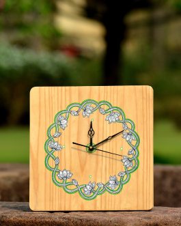 Wooden Round Flower Clock