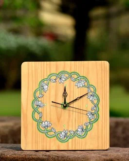 Wooden Round Flower Clock