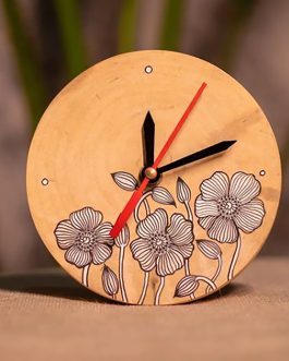 Wooden Clocks with Flower Printed