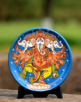 Blue Panchmukhi Ganesh Wallplate