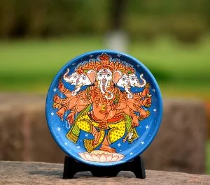 Blue Panchmukhi Ganesh Wallplate