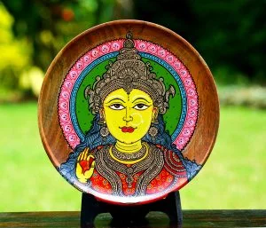 Wooden base Laxmi Wallplate