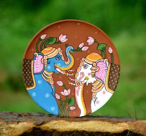 Brown elephant duo WallPlate