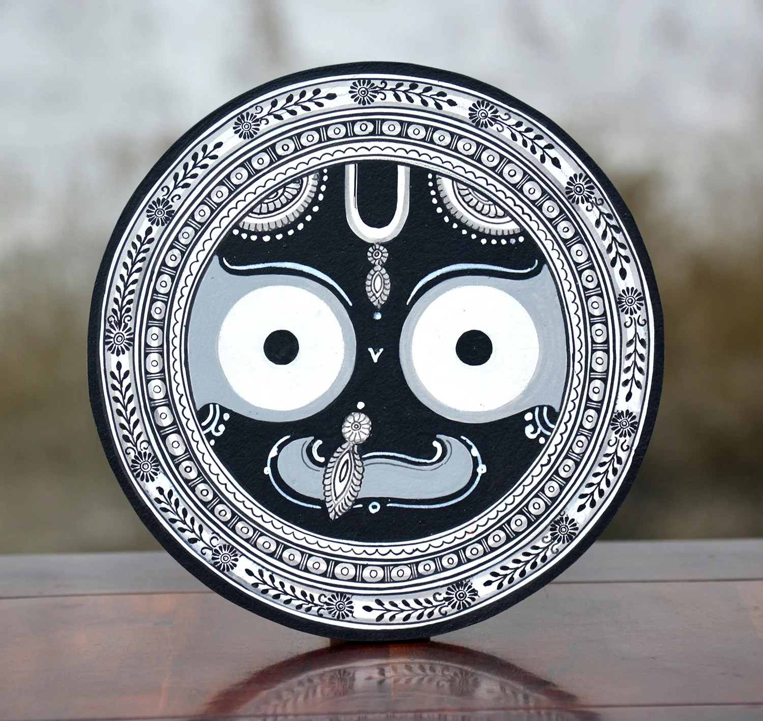 Jai Jagannath Black and White wall plate