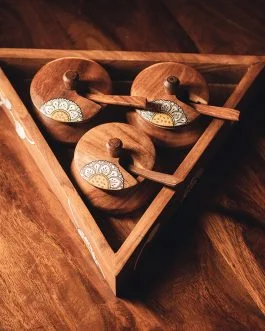 Hand painted pattachitra motif triangular spice box