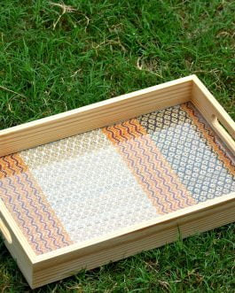 Hand made sabai grass  based pine wood serving tray