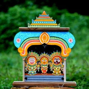 Jai Jagannath trio temple motif showpiece