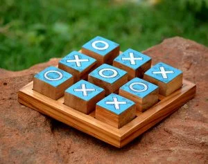 Hand painted tic tac toe